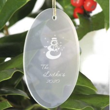 Personalized Beveled Glass Ornament - Oval Shape
